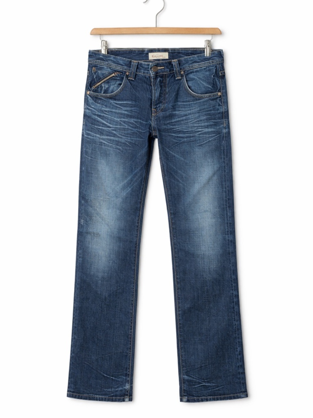 Salsa Jeans Men’s W33 L34 Distressed Denim Zip Pocket Y2K Straight Fit Blue